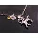 Pointer Dog Necklace with Initial and Birthstone