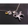 Pointer Dog Necklace with Initial and Birthstone