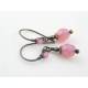 Golden Pink Glass Bead Earrings