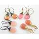 Golden Pink Glass Bead Earrings