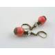 Golden Pink Glass Bead Earrings