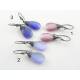Purple Cats Eye Wire Wrapped Earrings