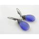 Purple Cats Eye Wire Wrapped Earrings