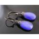 Purple Cats Eye Wire Wrapped Earrings