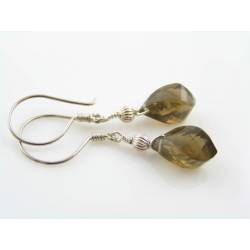 Beer Quartz Earrings, Sterling Silver