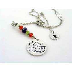 Pet Loss Mourning Necklace "A piece of my heart lives in heaven"