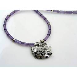 Noah's Ark Purple Bead Necklace