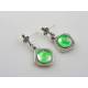 Green Cabochon Dangle Earrings