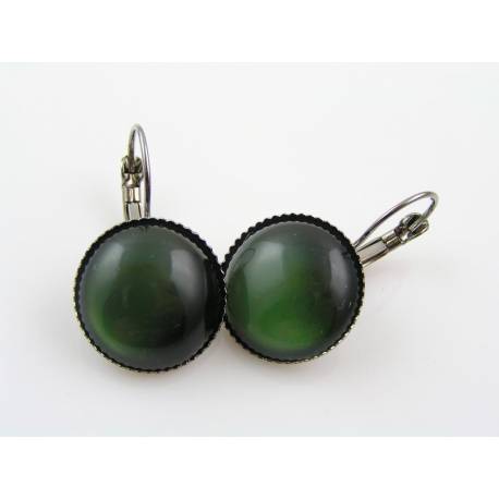 Green Cabochon Earrings