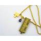 Tiny Puzzle Charm Necklace with Wire Wrapped Blue Sapphire