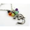 Om Symbol Necklace with Chakra Gemstones