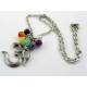 Om Symbol Necklace with Chakra Gemstones
