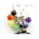 Om Symbol Necklace with Chakra Gemstones