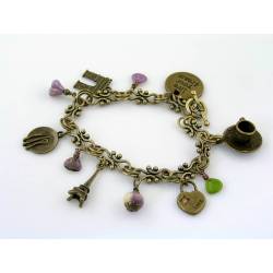 Paris Charm Bracelet with Czech Glass Beads