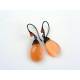 Peach Cat's EyeWire Wrapped Earrings