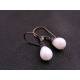 Wire Wrapped White Drop Earrings