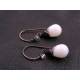 Wire Wrapped White Drop Earrings