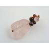 Wire Wrapped Rose Quartz and Garnet Pendant