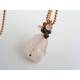 Wire Wrapped Rose Quartz and Garnet Pendant