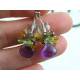 Gemstone Cluster Earrings, Sterling Silver