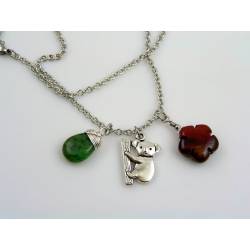 Australian Necklace with Koala Charm, Mookaite and Chrysoprase