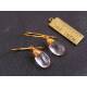 Rock Quartz Earrings, Bronze