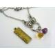 Skull Necklace with Citrine and Amethyst