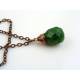 African Jade Necklace, Antique Copper