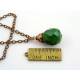 African Jade Necklace, Antique Copper