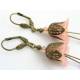 Coral Lucite Earrings with Swarovski Crystals