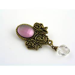 Rose Brooch with Rock Quartz