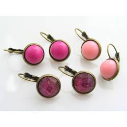 Pink Cabochon Earrings, Choose 1 Pair