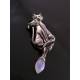 Cat with Cello, Moonstone, Rose Quartz and Ruby Quartz