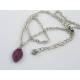 Carved Ruby Leaf Necklace