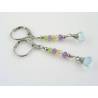 Gemstone Earrings, Blue Topaz, Amethyst