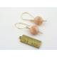 Peach Moonstone Gold Earrings