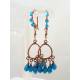 Teal Czech Glass Bead Chandelier Earrings