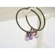 Pink and Purple Cubic Zirconia Hoop Earrings