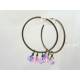 Pink and Purple Cubic Zirconia Hoop Earrings