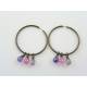 Pink and Purple Cubic Zirconia Hoop Earrings