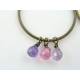 Pink and Purple Cubic Zirconia Hoop Earrings