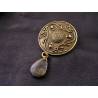 Large Ornate Brooch with Labradorite Drop