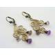 Swirly Chandelier Earrings with Moss Amethyst