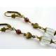 Long Earrings with Garnet, Prasiolite and Heart Charms