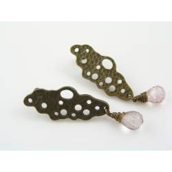 Eye Catching Pink Mystic Quartz Bubble Ear Studs