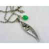 Eucalyptus Leaf and Chrysoprase Necklace, Australian Charm and Gemstone