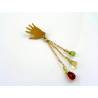 Hand Brooch with Gemstones on Chains