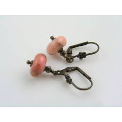 Pink Peruvian Opal and Pyrite Earrings