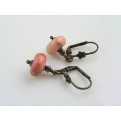 Pink Peruvian Opal and Pyrite Earrings