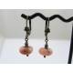 Pink Peruvian Opal and Pyrite Earrings